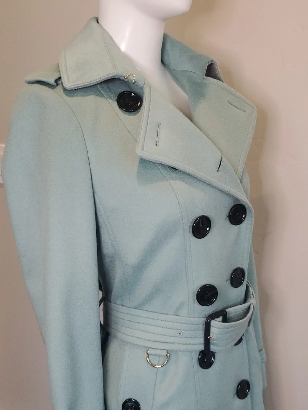 Burberry Mint Green Double-Breasted Trench Coat - Picture 6 of 11